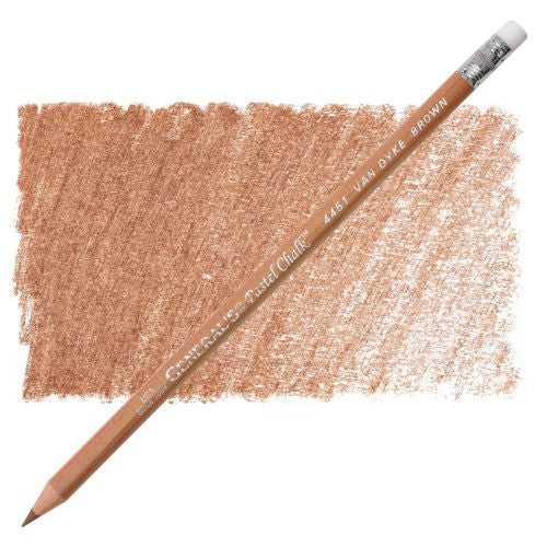 Multi-Pastel Chalk Pencil in Van Dyke Brown for artists, smooth, blendable, acid-free, perfect for detailed pastel work.