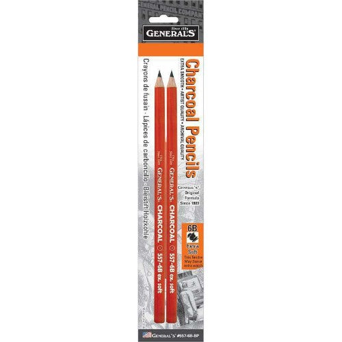 Charcoal Pencil 6b (2pc Blister)