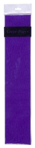 Vibrant purple crepe paper roll (50cm x 2m) ideal for crafts, parties, and creative projects.