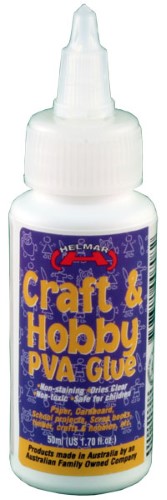 Helmar Craft & Hobby PVA Glue 125ml for versatile crafting; strong bond for paper, wood, and fabrics with quick-drying formula.