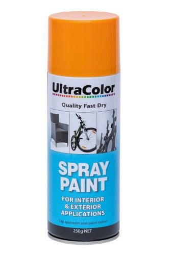 Vibrant Ultracolor spray paint in International Orange, perfect for DIY, arts, crafts, and automotive touch-ups.