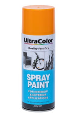 Vibrant Ultracolor spray paint in International Orange, perfect for DIY, arts, crafts, and automotive touch-ups.