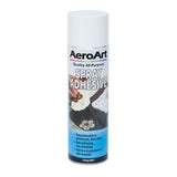 Aero Art Spray Adhesive 350g for flexible bonding in crafts, ideal for paper and fabric without staining or wrinkling.