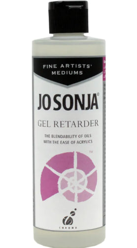 Jo Sonja's Gel Retarder 250ml, an acrylic medium that extends drying time for seamless blending and detailed painting.