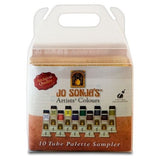 Jo Sonja's Palette Sampler: Set of 10 vibrant 20ml acrylic paints ideal for artists of all skill levels.