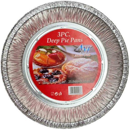 Aluminium Tray Deep Pie Pan 3pc