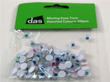 Craft - Moving Eyes 7mm Assorted Colours 100pcs