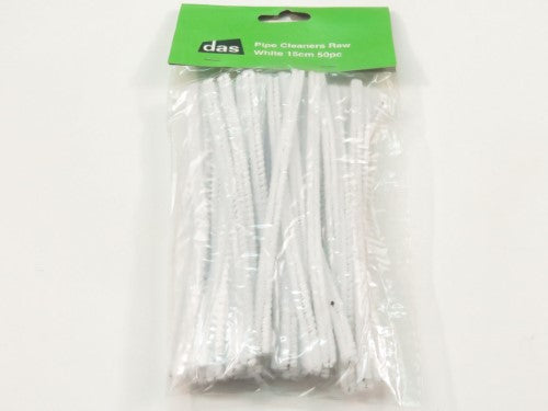 Craft - Pipe Cleaners Raw White 15cm 50pc