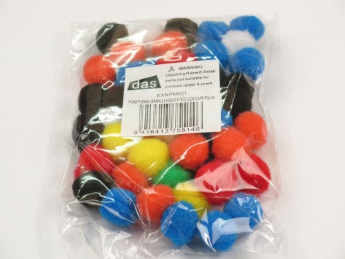 Craft - Pom Poms (Small) Assorted Colour 50pc