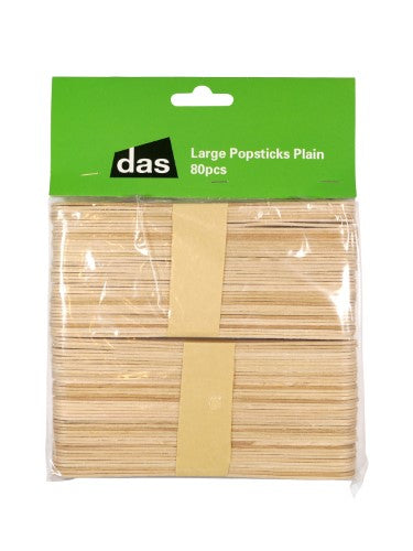 Craft - Large Popsticks Plain 80pc