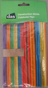 Craft - Construction Sticks Coloured 70pc