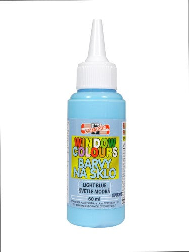 Kohinoor Glass Colour 60ml in Sky Blue, vibrant paint for glass and smooth surfaces, safe for kids, perfect for creative projects.