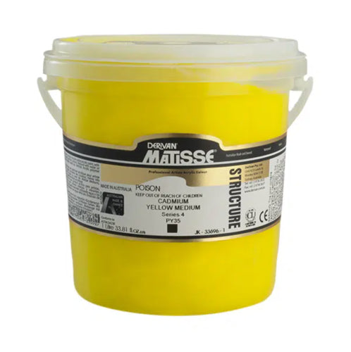 Derivan Matisse Structure Acrylic Paint 1 Litre YELLOW MED S4