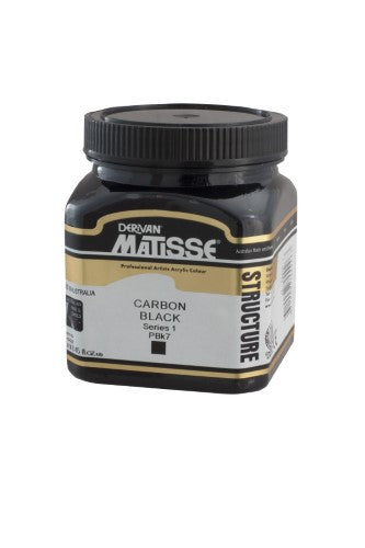 Matisse Structure 250ml Acrylic Paint in Carbon Black S1, ideal for vibrant and textured artistic creations.