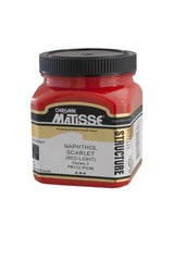 Matisse Structure Acrylic Paint 250ml in Napthol Scarlet S3, vibrant, lightfast paint perfect for bold applications and textures.