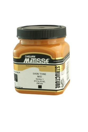 Matisse Str 250ml Skin Tone Mid S1 acrylic paint, ideal for rich textures and vibrant artwork mixing and layering.