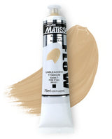 Matisse Flow Acrylic Paint in Unbleached Titanium S1, 75ml tube designed for smooth application and vibrant colors.