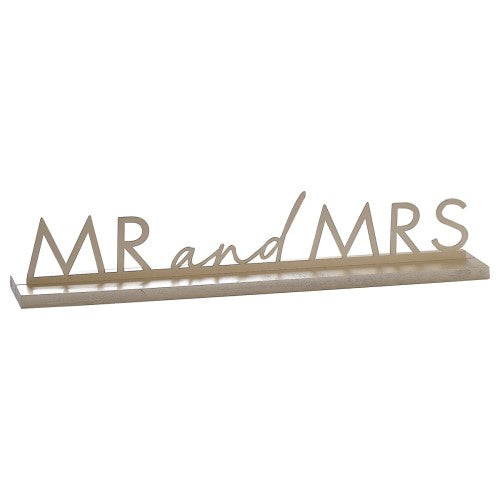 Elegant Modern Luxe Mr & Mrs Sign, perfect for wedding decor and celebrations, measuring 7.5cm x 42.5cm.