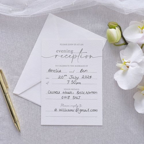 Modern Luxe Wedding Reception Invitations - Pack of 10