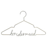 Elegant gold bridesmaid hanger for stylish wedding dress display and personalized keepsake.