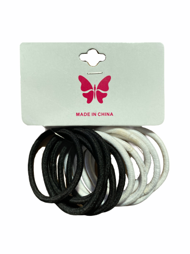 Hair Band Black/White 12pk ( 6 Pack )