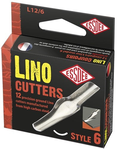 Lino Cutter No.6 with 12 high-carbon steel blades for precise and intricate printmaking designs.