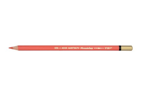 Mondeluz Aquarelle Pencil in Scarlet Red, a versatile watercolor pencil for vibrant, deep color application.