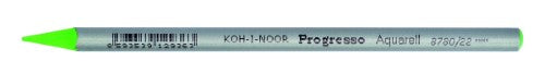 Pack of 12 Progresso Aquarelle Pencils in Yellow Green, ideal for watercolor effects and comfortable grip for artists.