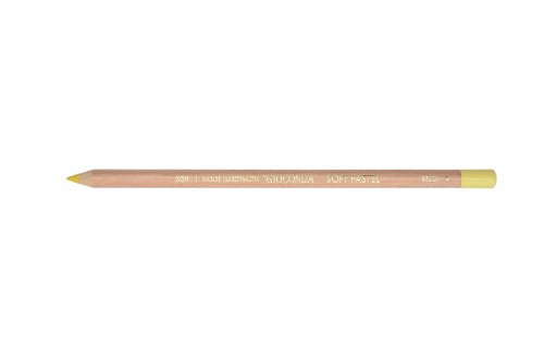 Soft pastel chalk pencil in Chrome Yellow, ideal for vibrant art with fine-detail and broad strokes.