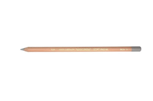 Light grey soft pastel chalk pencil for smooth shading, fine detailing, and vibrant color blending in art.