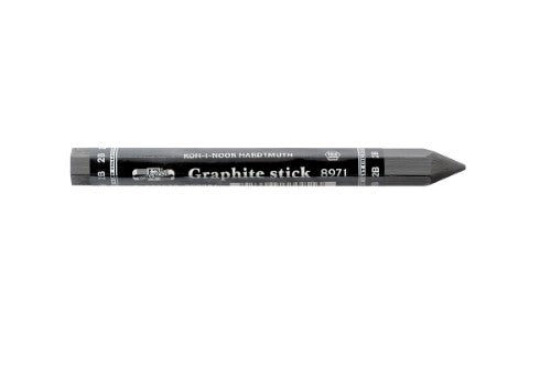 Hexagonal 2B graphite stick for artists, ideal for smooth shading on various surfaces and large projects.