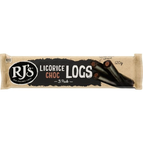 RJ's Licorice Choc Log 120g ( 10 Pack )