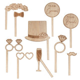 Rustic Romance Wedding Photo Booth Props - Pack of 10
