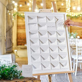 Rustic Romance Guestbook featuring a wooden frame, envelopes, and cardlets for heartfelt guest messages at weddings.