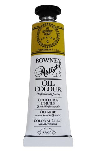 Rown Art Oils 38ml Rowney Olive, a versatile and vibrant oil paint ideal for landscapes and portraits.