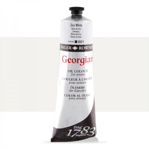 Rown Georg Oils 225ml Zinc White - high-quality oil paint for vibrant, durable artwork with buttery consistency and easy application.