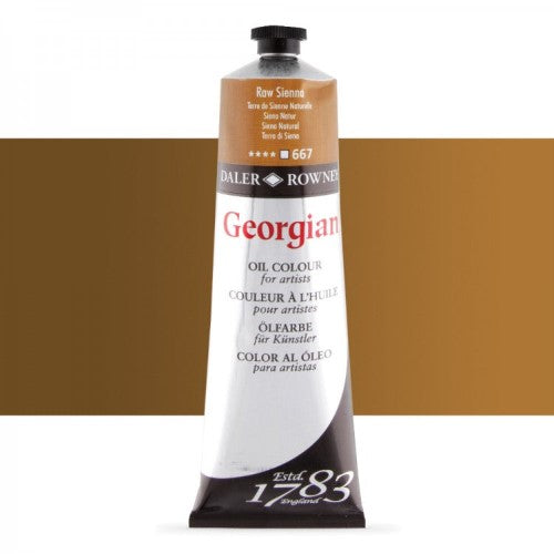 Rown Georg Oils 225ml Raw Sienna artist oil paint, featuring a vibrant golden-brown hue for depth and warmth.