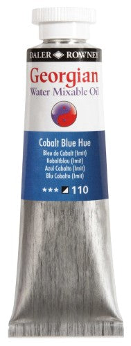 Rown Gwamo 37ml Cobalt Blue Hue oil paint, vibrant color, water mixable, perfect for versatile artwork and safe use.