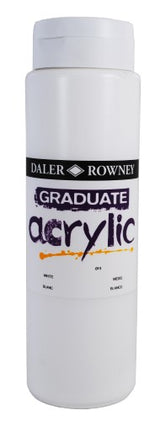 D-R Graduate Acrylic 1Ltr White paint, ideal for artists and students, offers smooth application and vibrant coverage.