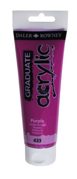 D-R Graduate Acrylic 120ml in vibrant Purple, ideal for artists, featuring smooth consistency and quick-drying, eco-friendly formula.