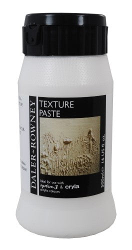 Rown 500ml Texture Paste for artists, ideal for creating depth and dimension in acrylic projects with a matte white finish.