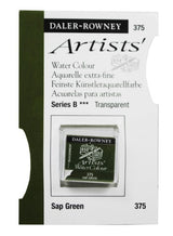 Rown AWC H-Pan Sap Green watercolour, ideal for landscapes and botanicals, offers vibrant, blendable color for artists.