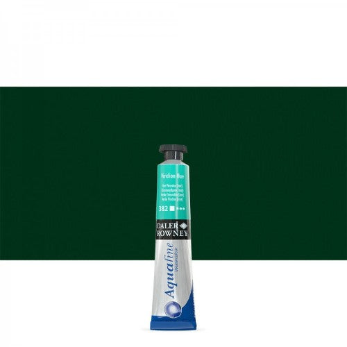 Daler-Rowney Aquafine Watercolour 8ml in Afine Viridian, offering vibrant color and excellent transparency for artists.