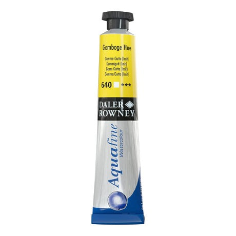 8ml tube of Rown Afine Gamboge Hue watercolour paint, showcasing a vibrant yellow shade for artistic projects.