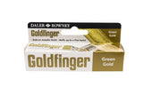 Rown Goldfinger Green Gold Acrylic Paint showcasing vibrant green gold color, ideal for diverse artistic surfaces and projects.