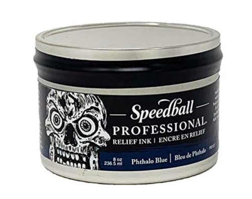 Speedball Pro Relief Ink 8oz Phth Blue