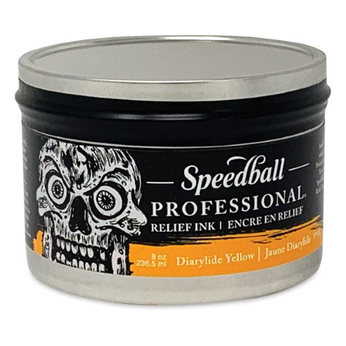 Speedball Pro Relief Ink 8oz Diaryl Ylw