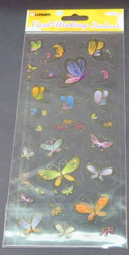 Colorful butterfly stickers for card making, scrapbooking, and DIY projects, adding charm and elegance to creations.