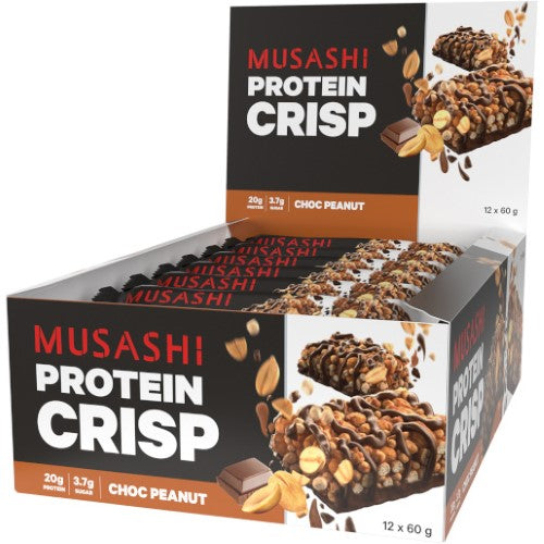 Musashi Protein Crisp Choc Peanut 60g ( 12 Pack )
