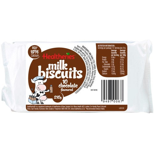 Healtheries Milk Biscuits Chocolate 210g